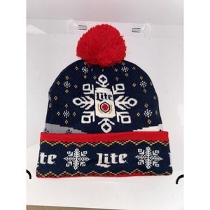 Miller Lite Beer Christmas Beanie Toque Head Cap NEW Holiday Ugly Sweater